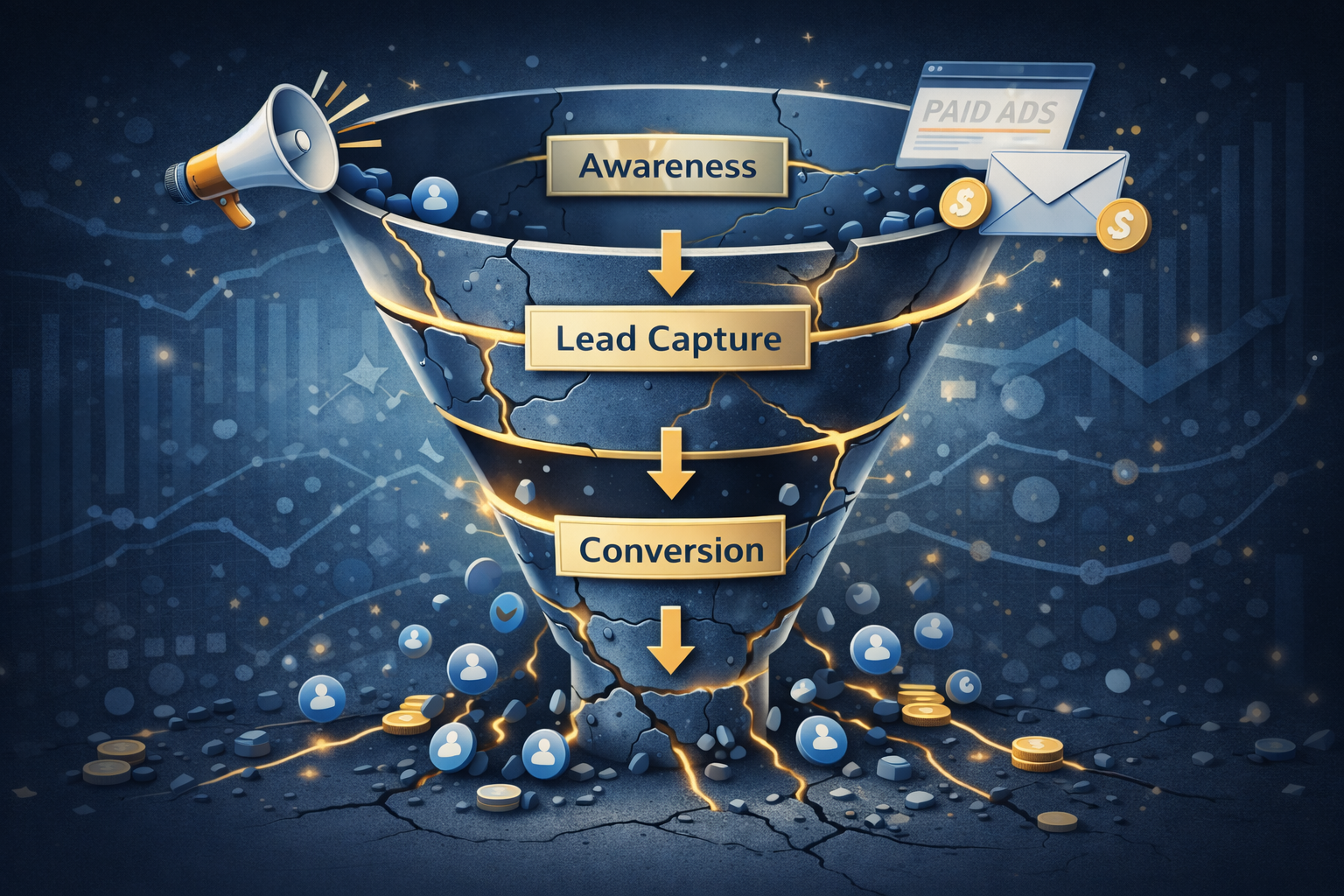Funnel breakdown and conversion leaks