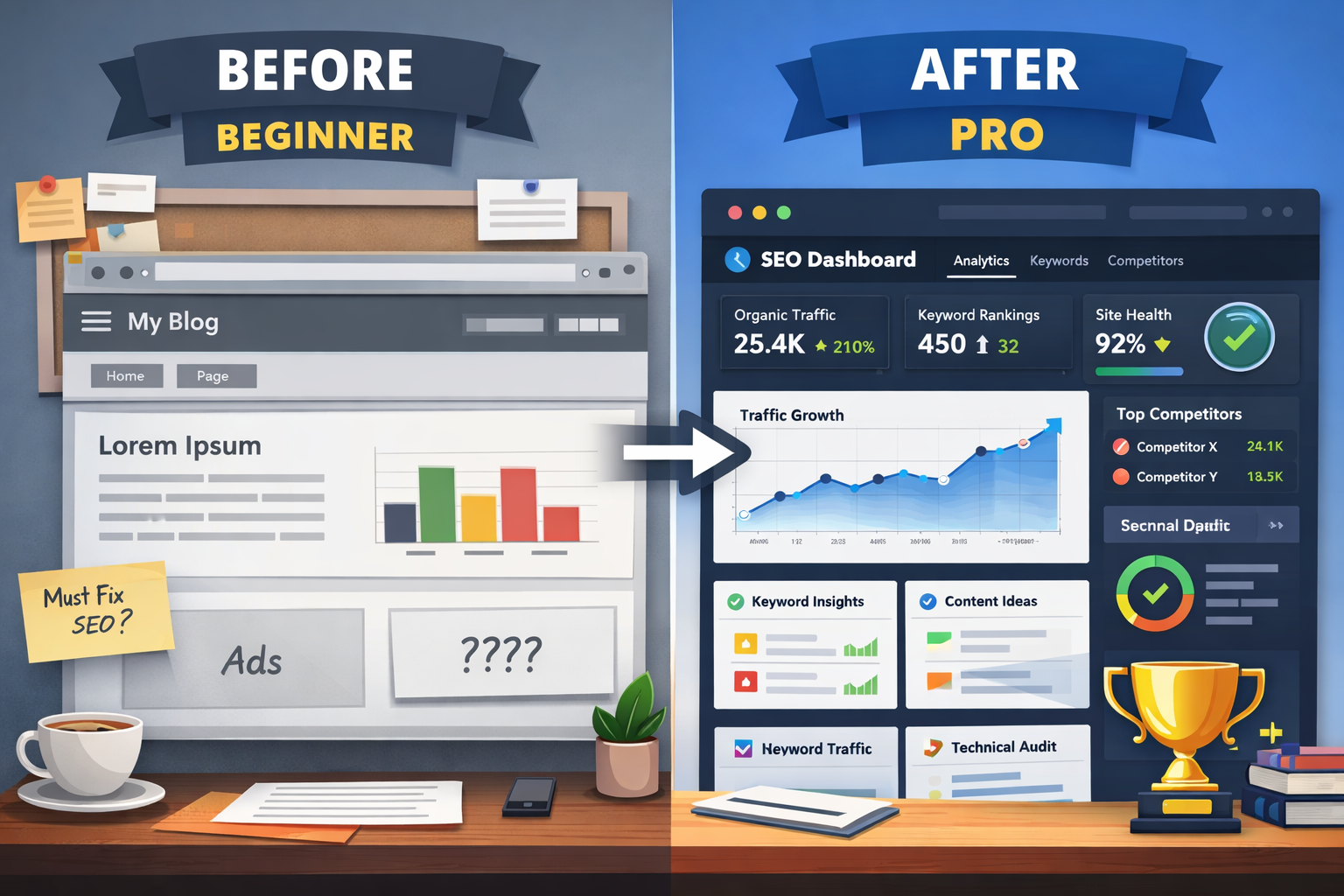 SEMrush Dashboard Overview Showing SEO Metrics