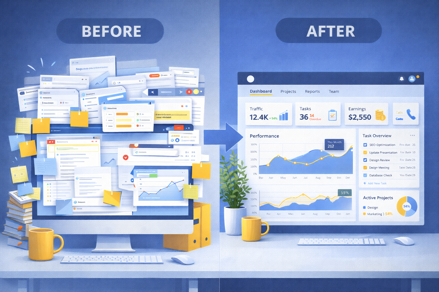 Before and After SEMrush SEO Clarity Transformation