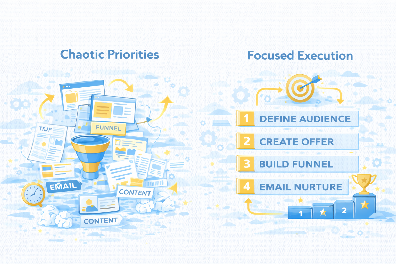 Prioritized growth sequence with clear focus