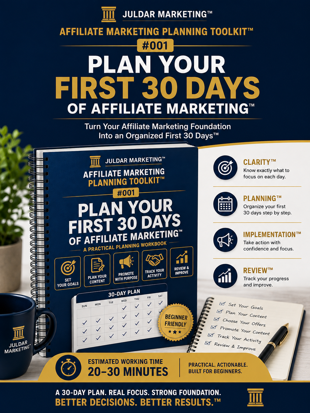 Affiliate Marketing Planning Toolkit™ #001 — Plan Your First 30 Days of Affiliate Marketing™ Cover