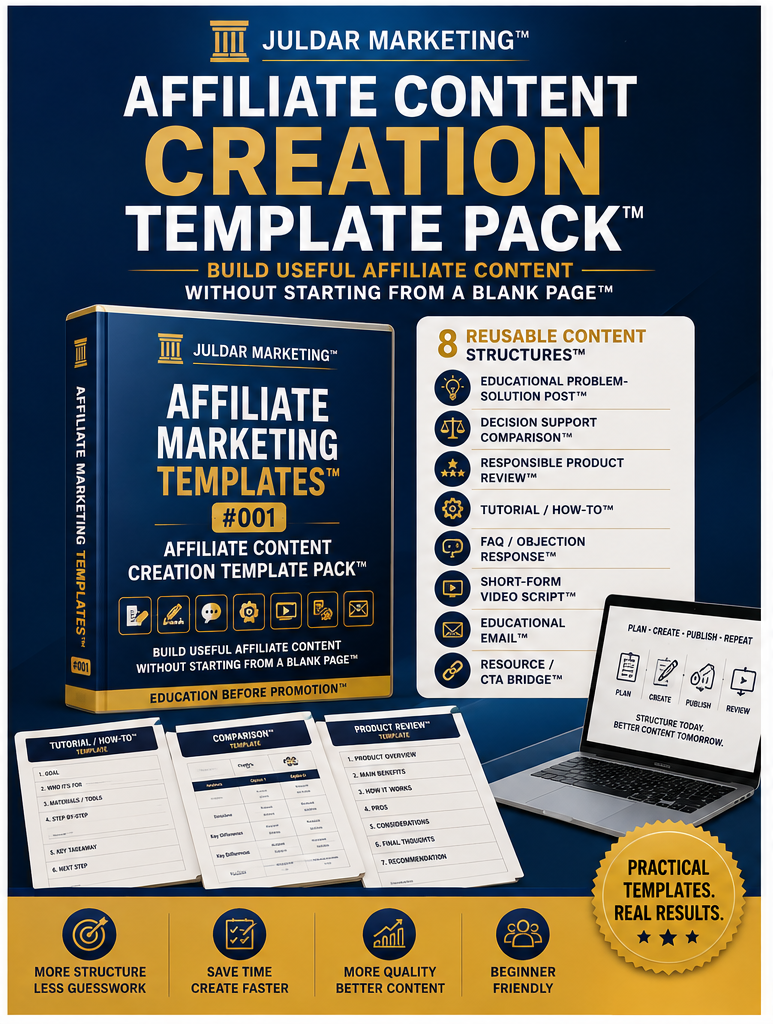 Affiliate Marketing Templates™ #001 — Affiliate Content Creation Template Pack™ Cover